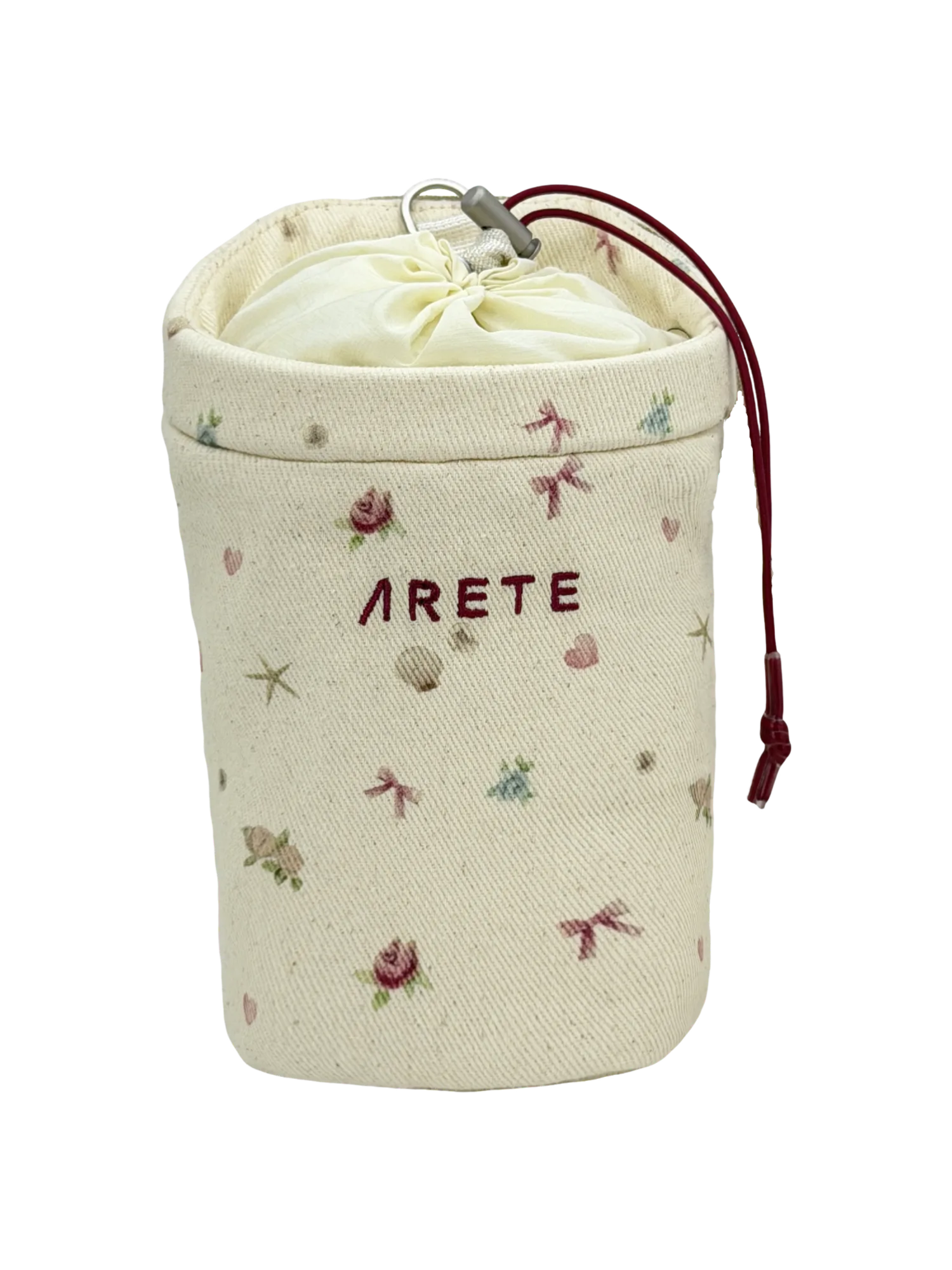 透明底正面展示的象牙色花卉 Reverie 攀岩粉袋
